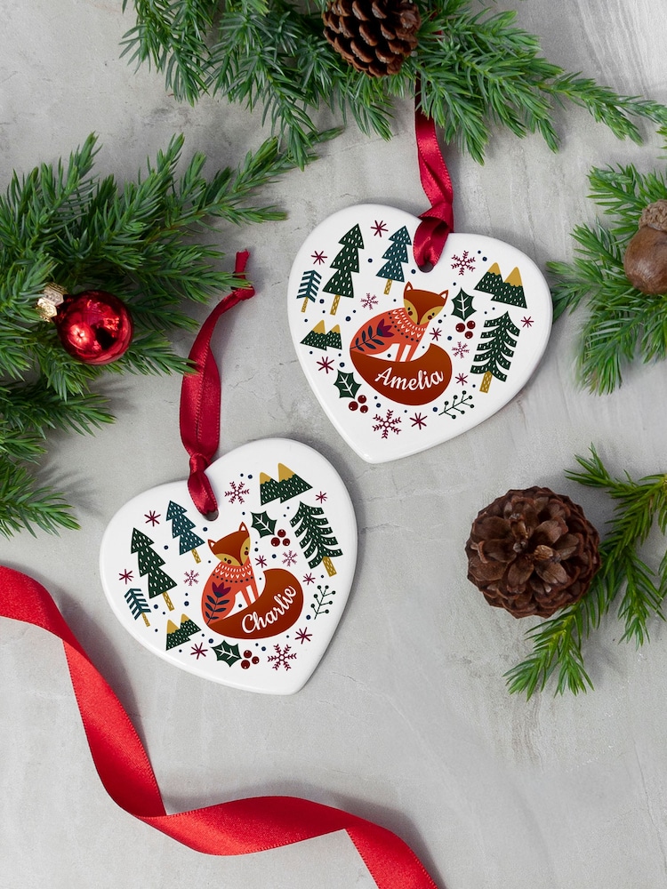Treat Republic Scandi Fox Heart Christmas Decoration - Image 1 of 3