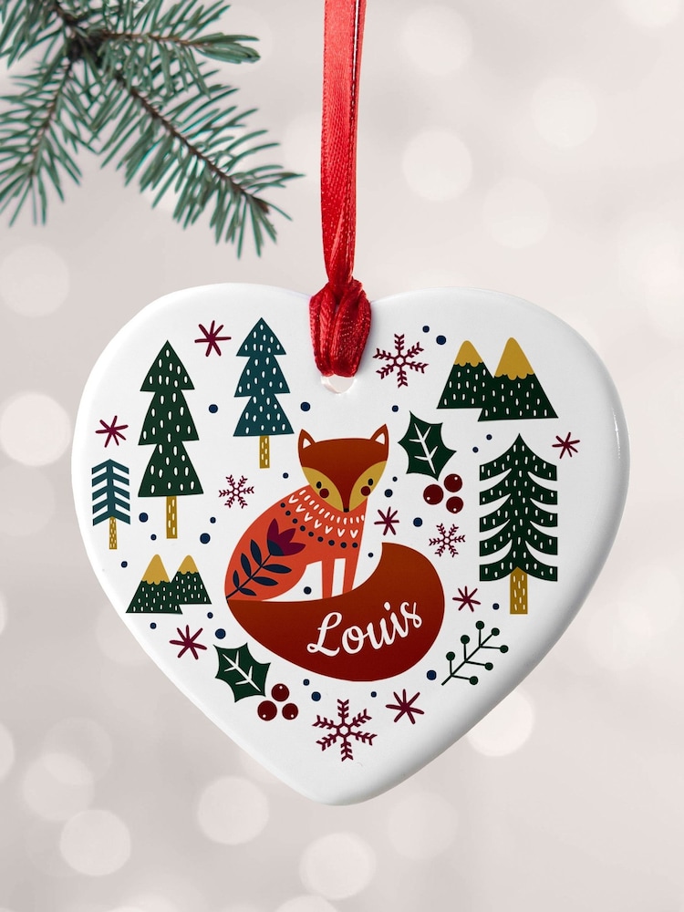 Treat Republic Scandi Fox Heart Christmas Decoration - Image 2 of 3