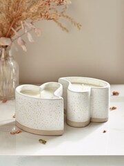 Set of 2 White Established In Heart Candles - Image 1 of 4