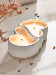 Set of 2 White Established In Heart Candles - Image 2 of 4