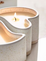 Set of 2 White Established In Heart Candles - Image 3 of 4