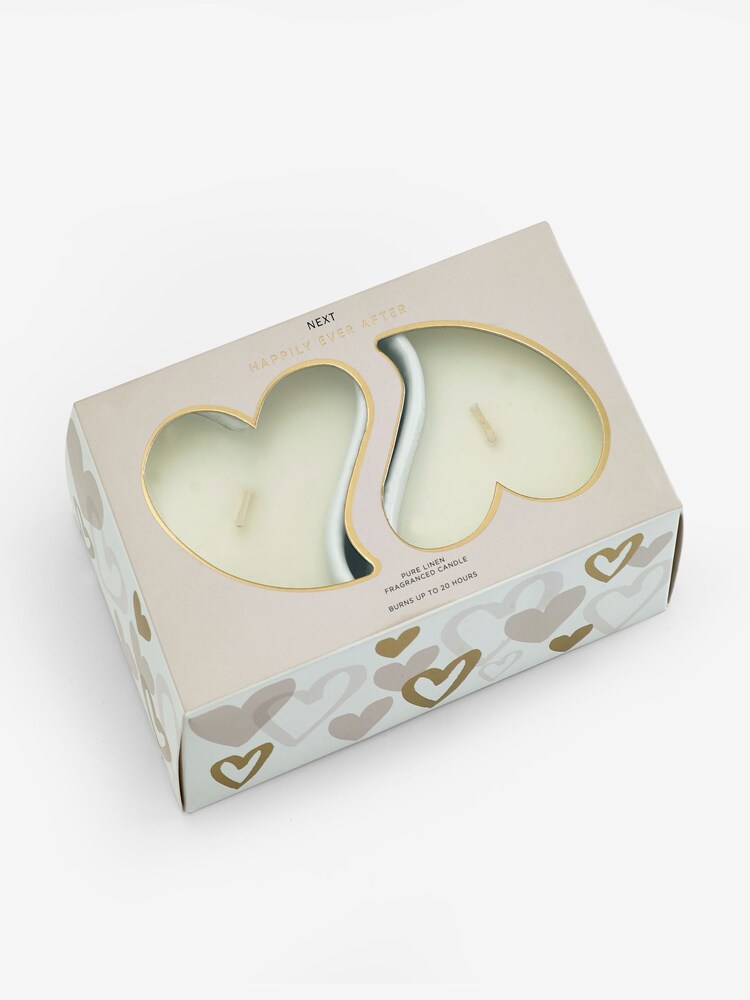 Set of 2 White Established In Heart Candles - Image 4 of 4