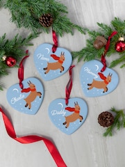 Treat Republic Flying Rudolph Heart Ceramic Decoration - Image 1 of 3