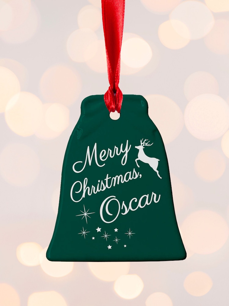 Treat Republic Merry Christmas Bell Ceramic Decoration - Image 2 of 2