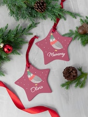 Treat Republic Winter Owl Star Ceramic Decoration - Image 1 of 3