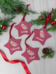 Treat Republic Winter Owl Star Ceramic Decoration - Image 1 of 3