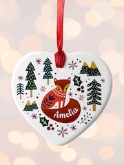 Treat Republic Scandi Fox Heart Christmas Decoration - Image 1 of 3