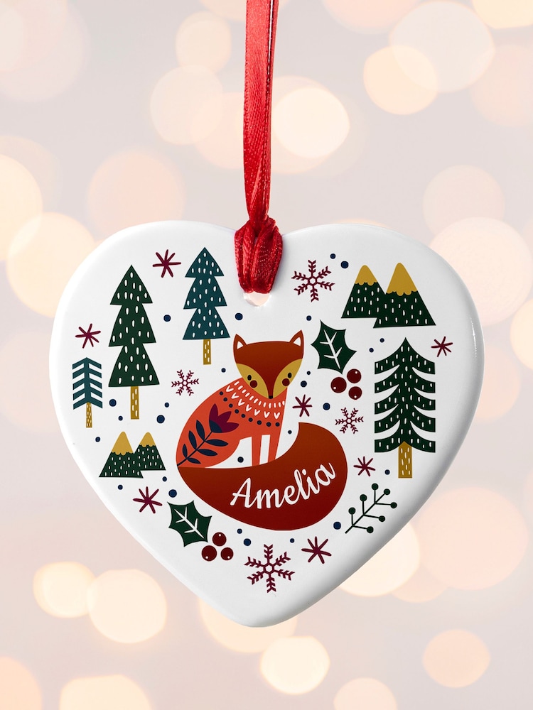 Treat Republic Scandi Fox Heart Christmas Decoration - Image 1 of 3