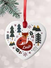 Treat Republic Scandi Fox Heart Christmas Decoration - Image 2 of 3