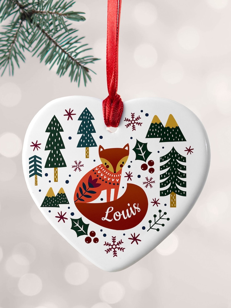 Treat Republic Scandi Fox Heart Christmas Decoration - Image 2 of 3