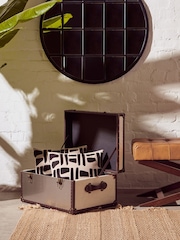 Fifty Five South White Brown Kensington Townhouse Storage Trunk - Image 1 of 6
