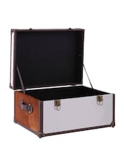 Fifty Five South White Brown Kensington Townhouse Storage Trunk - Image 5 of 6