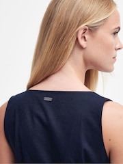 Barbour® Navy Penrose Cotton/Linen Mix Jumpsuit - Image 10 of 15