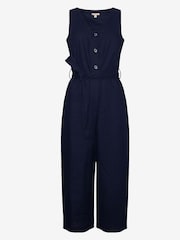 Barbour® Navy Penrose Cotton/Linen Mix Jumpsuit - Image 11 of 15