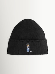 Polo Ralph Lauren Black Bear Knit Beanie - Image 1 of 1