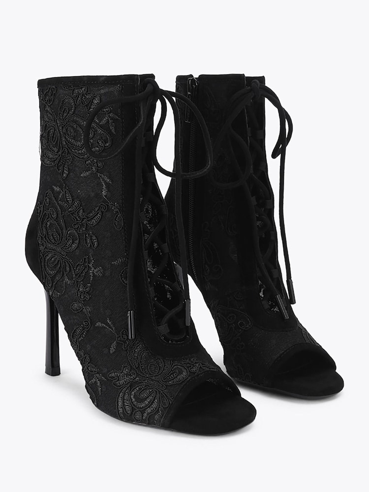 Carvela Corsetta Open Toe Lace Ankle Boots - Image 2 of 4