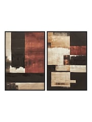 Fifty Five South Set of 2 Astratto Abstract Canvas Wall Art - Immagine 4 di 6