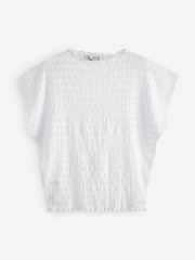 White Short Sleeve Textured T-Shirt - Image 5 of 6