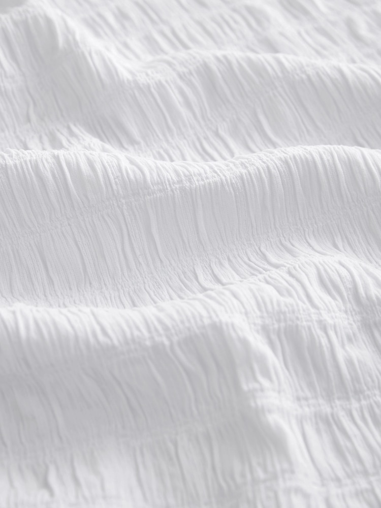 White Short Sleeve Textured T-Shirt - Image 6 of 6
