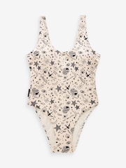 Rockett St George Ecru Cream Line Drawing Print High Leg Swimsuit - Image 6 of 6