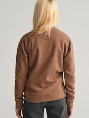 Braun - GANT Sweatshirt mit Schildlogo - Bild 2 von 5
