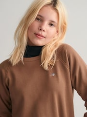 Braun - GANT Sweatshirt mit Schildlogo - Bild 3 von 5