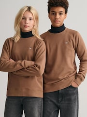 Braun - GANT Sweatshirt mit Schildlogo - Bild 4 von 5
