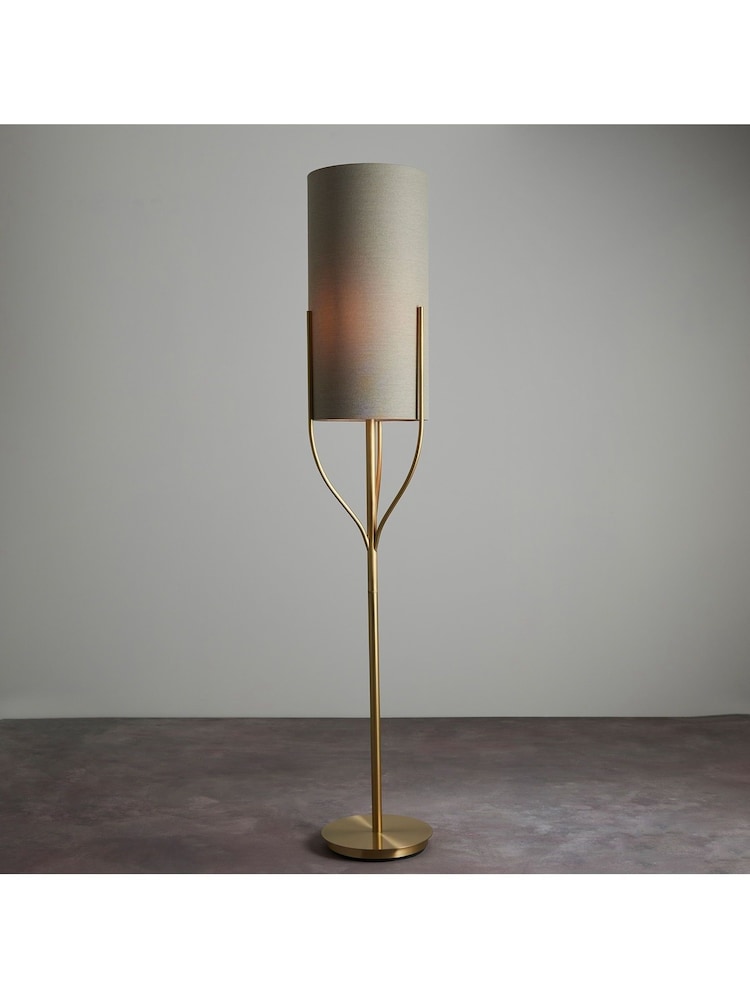 Gallery Home Brown Nanaimo Brass Floor Lamp - Image 1 of 8