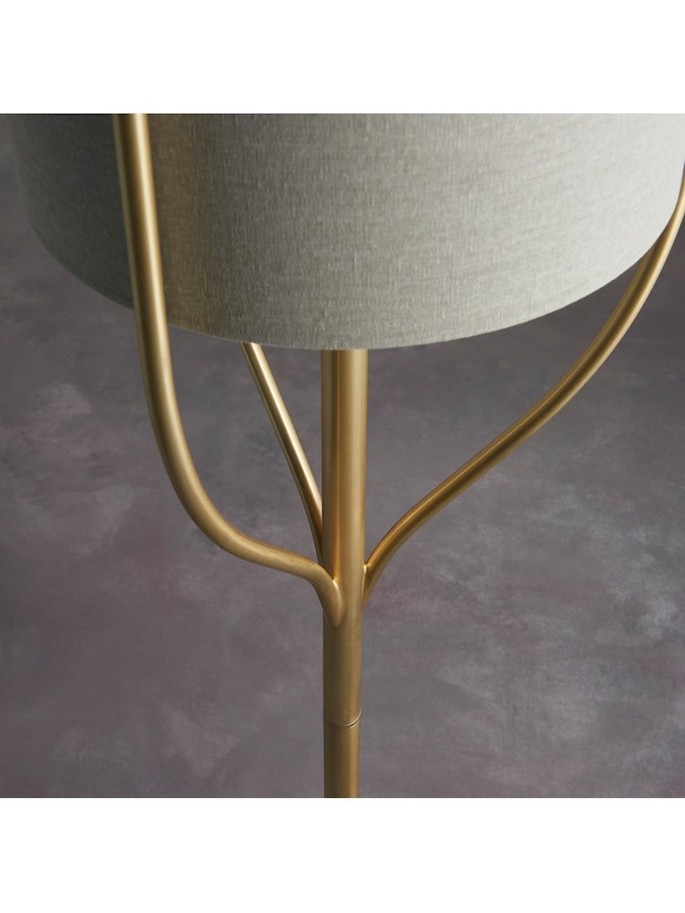Gallery Home Brown Nanaimo Brass Floor Lamp - Image 2 of 8