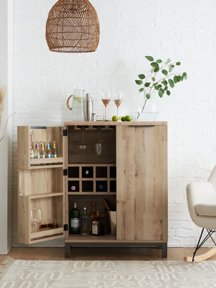 Light Bronx Oak Effect Drinks Cabinet - Image 1 of 9
