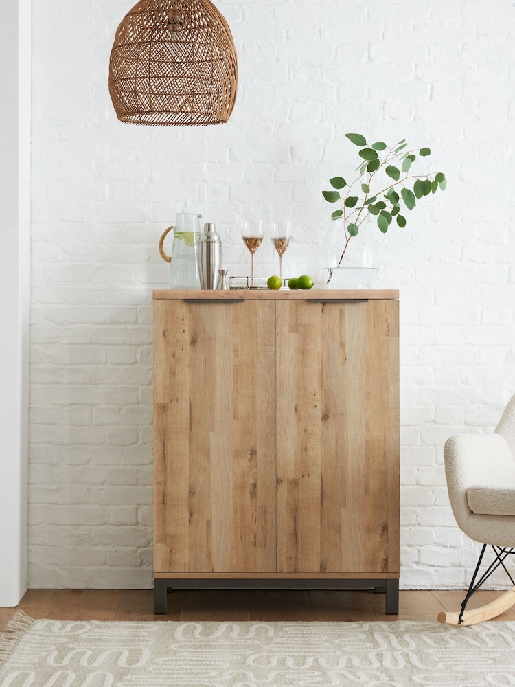 Light Bronx Oak Effect Drinks Cabinet - Image 2 of 9