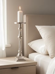 Fifty Five South Silver Kensington Townhouse Pillar Candle Holder - Image 5 of 6