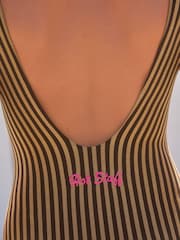 Rockett St George Black/Gold Metallic Stripe High Leg Swimsuit - Image 5 of 5