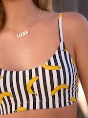 Rockett St George Monochrome Banana Print Square Neck Strappy Bikini Top - Image 5 of 6