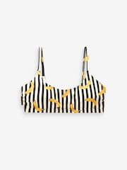 Rockett St George Monochrome Banana Print Square Neck Strappy Bikini Top - Image 6 of 6