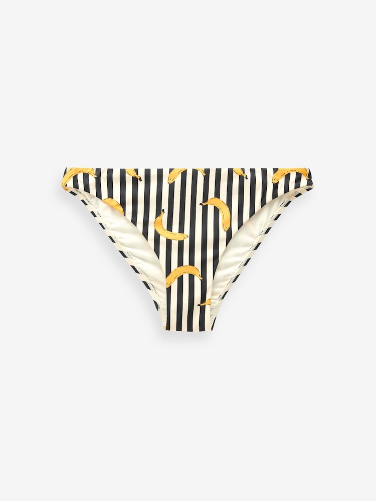 Rockett St George Monochrome Banana Print High Leg Bikini Bottoms - Image 6 of 6