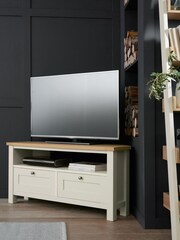 Cream Malvern Oak Effect Corner TV Unit, Up to 46 Inch - Image 1 of 8