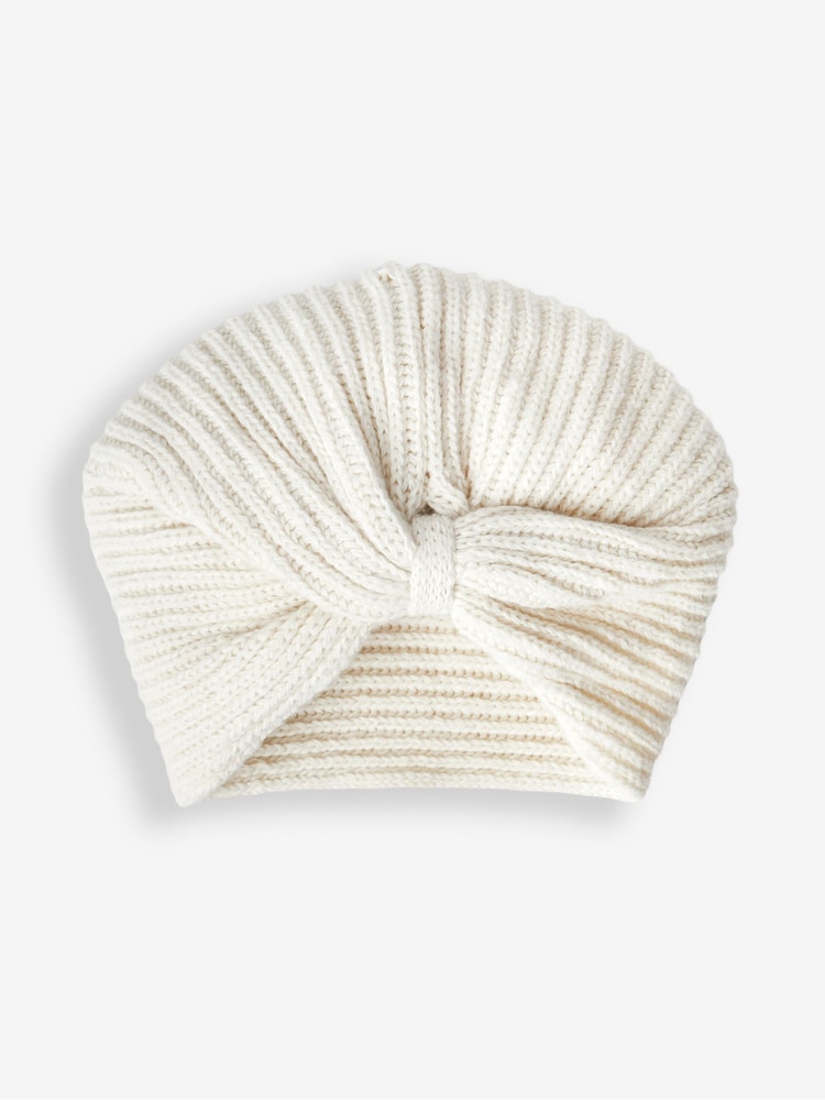 Crema - Turbante de punto para niñas de JoJo Maman Bébé - Imagen 1 de 3