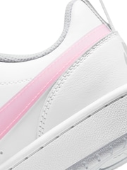 Nike White/Pink Court Borough Low Youth Trainers - Image 8 of 8
