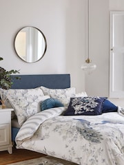 Laura Ashley Midnight Blue Belvedere 100% Cotton Sateen Duvet Cover and Pillowcase Set - Image 1 of 6