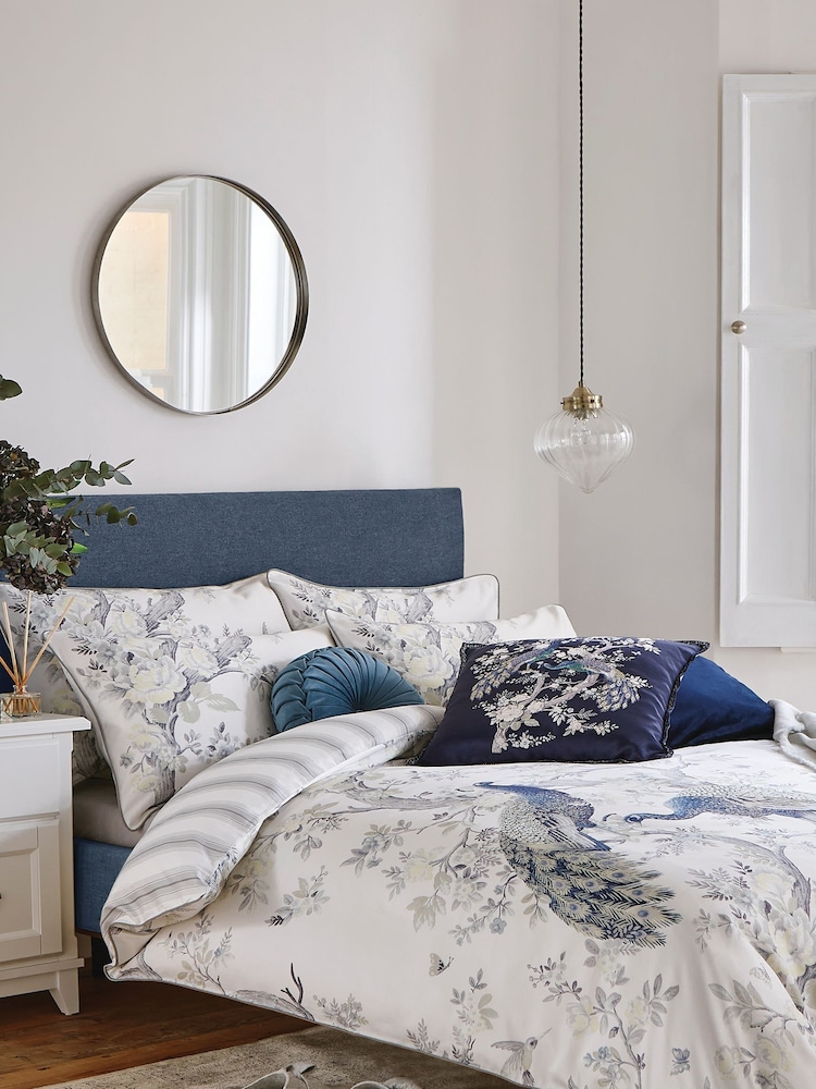 Laura Ashley Midnight Blue Belvedere 100% Cotton Sateen Duvet Cover and Pillowcase Set - Image 1 of 6