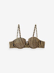 Rockett St George Black/Gold Metallic Stripe Padding Wired Bikini Top - Image 6 of 6