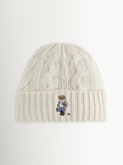 Polo Ralph Lauren Cream Bear Knit Beanie - Image 1 of 1
