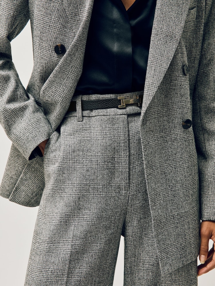 Reiss Black Hayley Leather Square Hinge Belt - Image 7 of 7