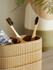 Ochre Yellow Tile Toothbrush Holder - Image 2 of 4