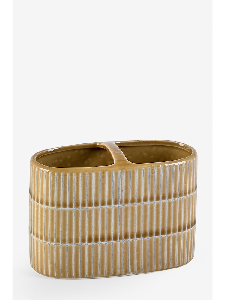 Ochre Yellow Tile Toothbrush Holder - Image 3 of 4