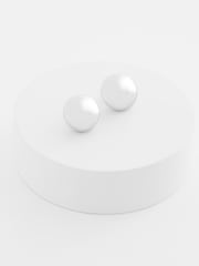 Silver Tone Orb Stud Earrings - Image 3 of 3