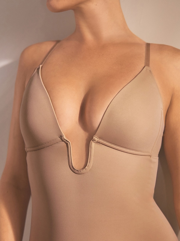 Praline Nude - Modelujące brzuch i uda body z głębokim dekoltem Medium - Image 5 of 7