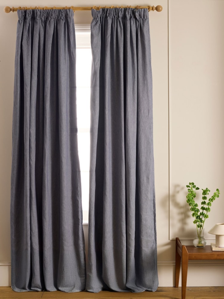 Secret Linen Store Verdunkelungsvorhänge aus Baumwoll-Leinen-Twill (Paar) - Bild 1 von 3