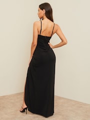 Lipsy Black Applique Lace Cami Maxi Dress - Image 2 of 4